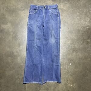 Vintage 70s Blue Dark Wash Western Jeans 27x29